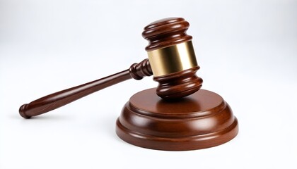 Gavel judge isolated on white Background