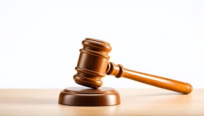 Gavel judge isolated on white Background