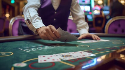 Fototapeta premium The Casino Dealer at Table