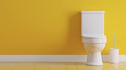 The white toilet and brush