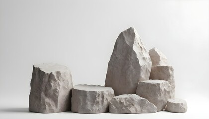 Stone podium product isolated on white 