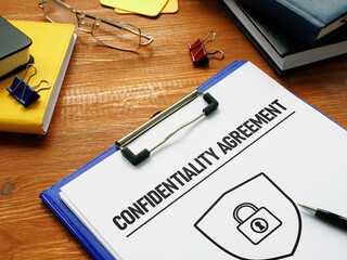 Confidentiality agreement is shown as the business and legal concept