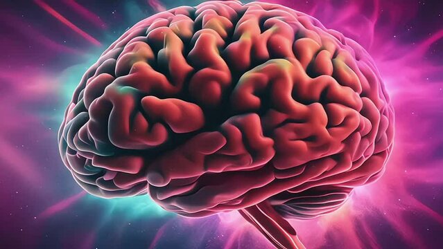 Creativity concept with a brain exploding in colors. Mind blown concept. Generative AI