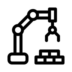 robot arm line icon