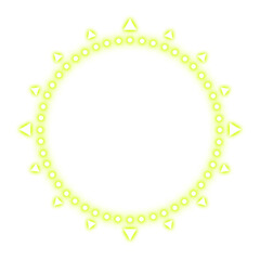 green circle frame dot and triangle neon light