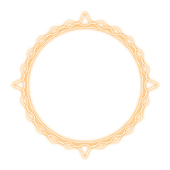 orange circle line frame and wave neon light