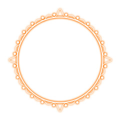 orange dot circle line frame and wave neon light