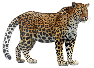 Obraz premium A Leopard isolated on a transparent background PNG