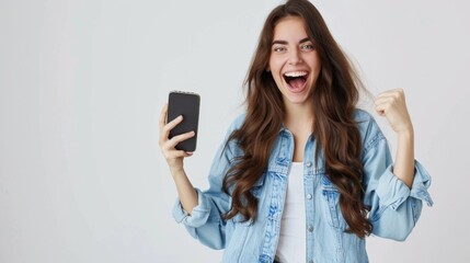 Fototapeta premium The excited young woman