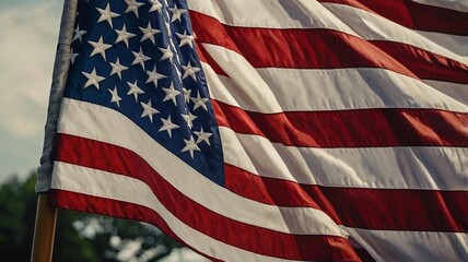 Obraz premium Patriotic Image with USA flag in the background