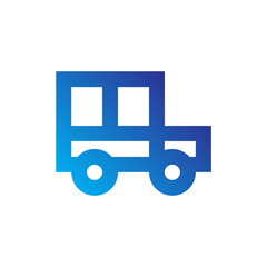 Transport and Map Gradient Blue icon