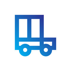 Transport and Map Gradient Blue icon