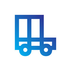 Transport and Map Gradient Blue icon