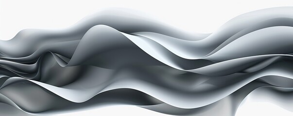 Obraz premium Rich slate gray wave abstract background, elegant and modern, isolated on white