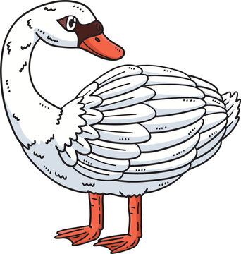 recommend clip art: White Swan Bird Cartoon Colored Clipart 