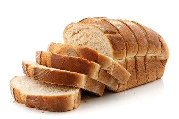 Bread Loaves. Classic White and Brown Loaf Bread Isolated on White Background