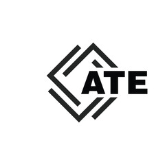 ATE letter logo design on white background. ATE logo. ATE creative initials letter Monogram logo icon concept. ATE letter design