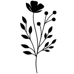 Aesthetic flower tattoo silhouette