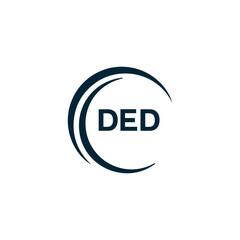 DED logo. D E D design. White DED letter. DED, D E D letter logo design. D E D letter logo design in FIVE, FOUR, THREE, style. letter logo set in one artboard. D E D letter logo vector design.