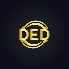 DED logo. D E D design. White DED letter. DED, D E D letter logo design. D E D letter logo design in FIVE, FOUR, THREE, style. letter logo set in one artboard. D E D letter logo vector design.