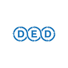 DED logo. D E D design. White DED letter. DED, D E D letter logo design. D E D letter logo design in FIVE, FOUR, THREE, style. letter logo set in one artboard. D E D letter logo vector design.