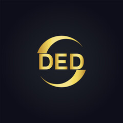 DED logo. D E D design. White DED letter. DED, D E D letter logo design. D E D letter logo design in FIVE, FOUR, THREE, style. letter logo set in one artboard. D E D letter logo vector design.