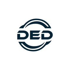 DED logo. D E D design. White DED letter. DED, D E D letter logo design. D E D letter logo design in FIVE, FOUR, THREE, style. letter logo set in one artboard. D E D letter logo vector design.