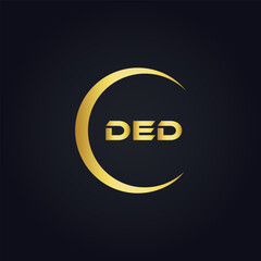 DED logo. D E D design. White DED letter. DED, D E D letter logo design. D E D letter logo design in FIVE, FOUR, THREE, style. letter logo set in one artboard. D E D letter logo vector design.