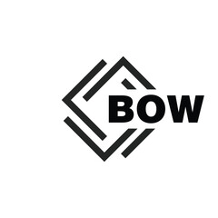 BOW letter logo design on white background. BOW logo. BOW creative initials letter Monogram logo icon concept. BOW letter design
