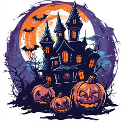 Fototapeta premium Helloween vector illustration for t-shirt 