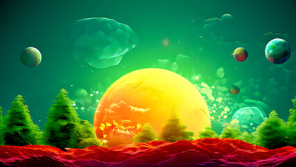 Concept Save the world save environment, Illustration of planet earth