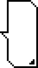 8bit retro game pixel speech bubble balloon icon sticker memo keyword planner text box banner, flat png transparent element design