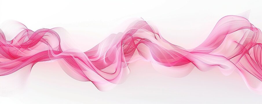 Vibrant blush pink wave abstract design, romantic and playful, isolated on a white backdrop