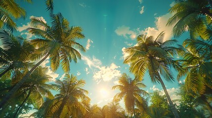 palm tree and sun