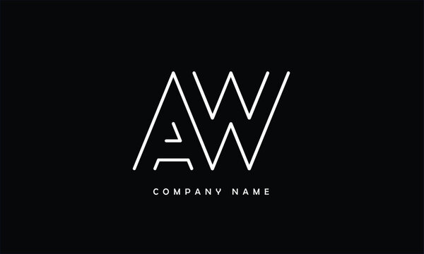 AW, WA, A, W Abstract Letters Logo Monogram