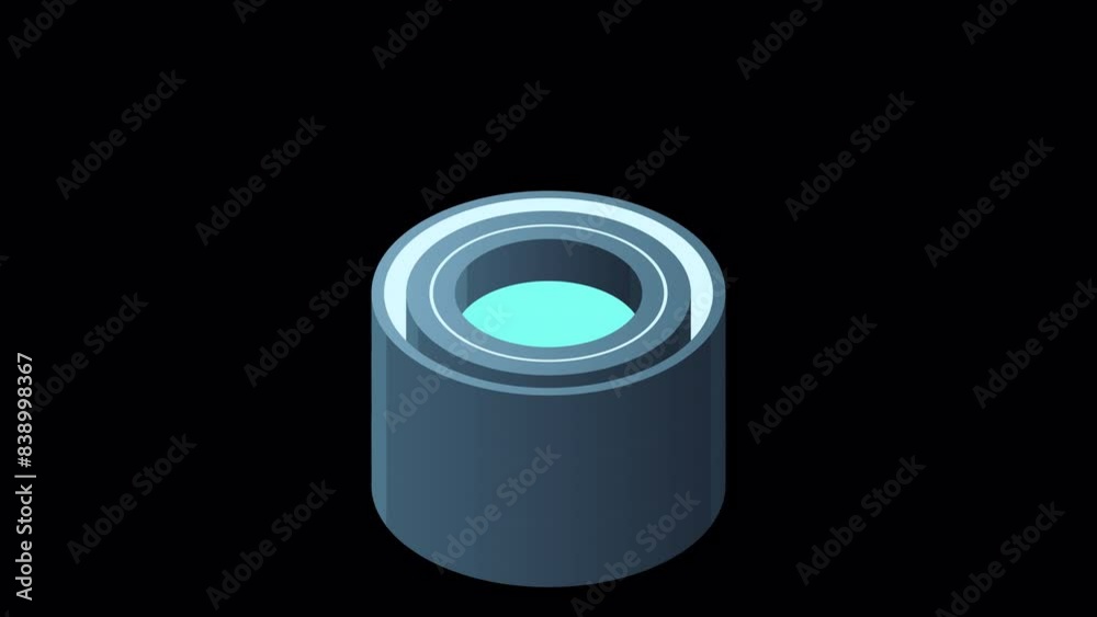 Poster Isometric cloud database animation. Cloud computing and file cloud storage. Modern technology. Motion graphic. Transparent background with alpha channel