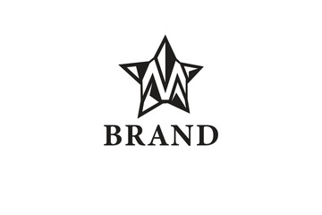Obraz premium etter M and star logo design
