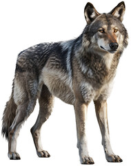 Obraz premium A wolf isolated on a transparent background PNG