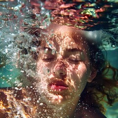 Vibrant Underwater Photography: Natural Sunlight Filtered through Water in Slow Motion