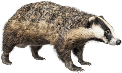 Fototapeta premium A badger isolated on a transparent background PNG