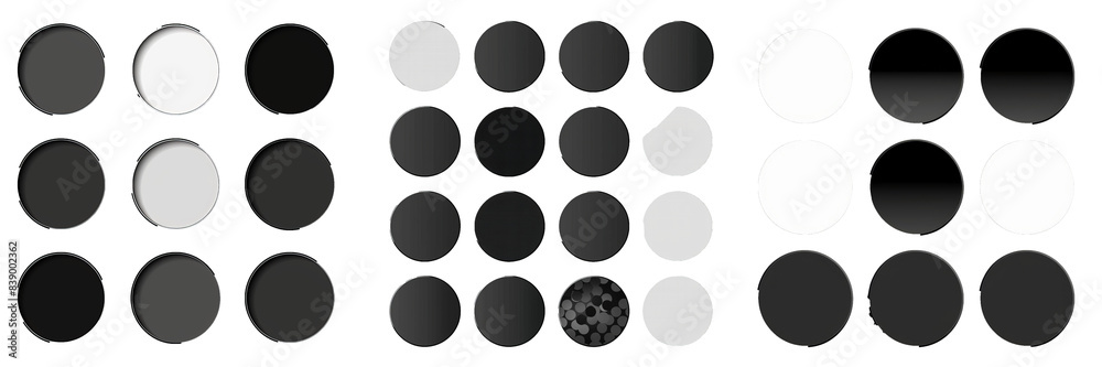 Poster An oval shadow and a round shade with soft edges. Modern illustration isolated on a transparent background.
