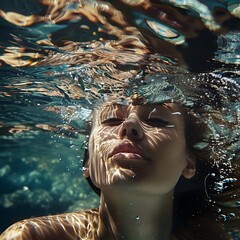 Vivid Underwater Imagery: Natural Sunlight Filtered Through Water in Slow Motion