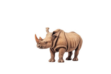 Obraz premium The Majestic Miniature Rhino on a White or Clear Surface PNG Transparent Background..