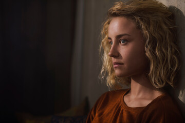 Portrait of pensive young woman