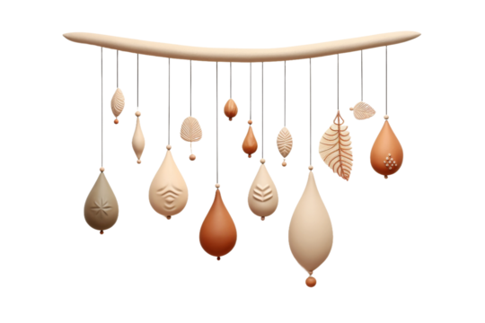 Harmony in the Breeze: A Wind Chimes Lullaby on a White or Clear Surface PNG Transparent Background..
