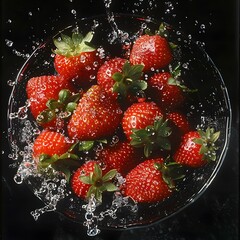 Sweet Strawberries Dewy Quartz Basin Contrast: A Mesmerizing Interplay of Nature's Delights