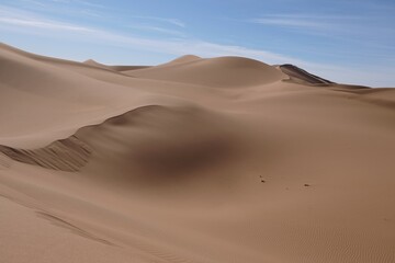 Sand dunes in the Sahara desert in Morocco