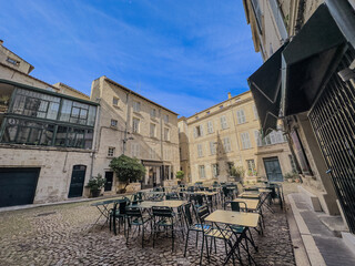 Naklejka premium The Beauty and History of the Old Avignon Village in France