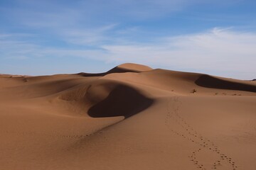 Sand dunes in the Sahara desert in Morocco