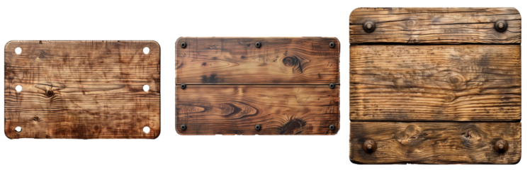 PNG image of a wood nameplate isolated on a transparent background.